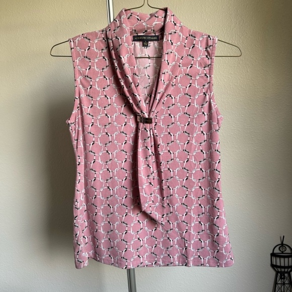 Adrienne Vittadini Tops - Adrienne Vittadini Pink Sleeveless Draped Scarf Tank  Size S